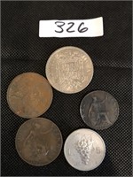 1912 GB One Pennies and 1918 1/2 Penny