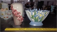 ROYAL COPLEY pink gray CAMARK blue iris vases