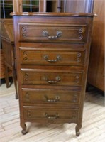 French Regence Style Tall Oak Chest.