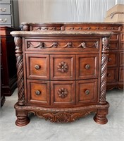 HUGE OVERSIZED BEDSIDE TABLE WITH MARBLE TOP