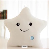 Star Plush Pillow with LED Lights 35cm (White)