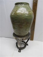 Early Pottery Vase and Stand