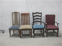 Four Assorted Chairs Largest 24"x 19"x 42"