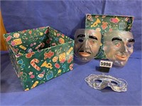 Plastic Masks & Eye Mask w/Christmas Box