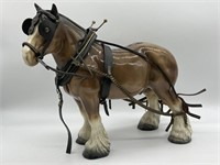 Ceramic Clydesdale Horse w/ Some Horse Tack