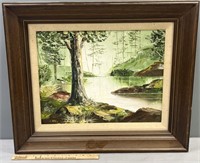 Forest River Landscape Oil Painting on Canvas