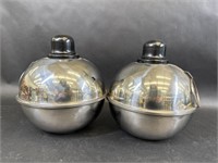 Two Vintage Stainless Steel Torch Smudge Pots