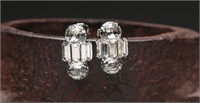 Vtg Eisenberg Rhinestone Clip-On Earrings