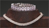 Sterling Silver Rhinestone Bracelets- Nickel Free