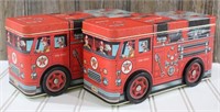 (2) Texaco 1997 Tin Fire Truck Bank