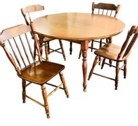 50 in Maple Wood Table & 4 solid wood chairs