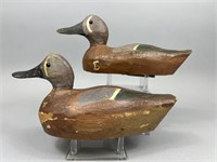 2 Wisconsin Blue-Winged Teal Drake Duck Decoys