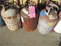 3 - 30 gallon steel propane tanks for forklifts
