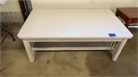 White painted rustic look coffee table
