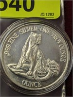 .999 TROY OZ SILVER CAT ROUND