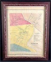 Vintage Framed Map of Windsor, Connecticut