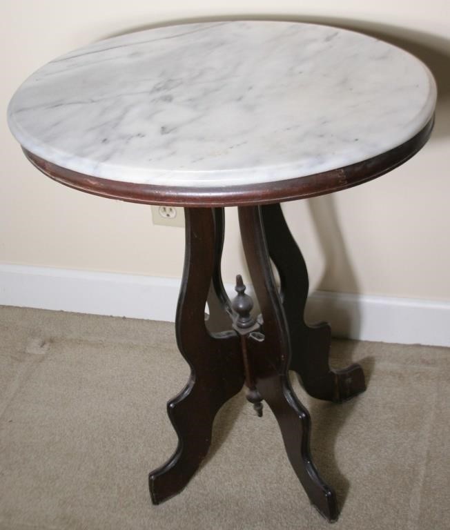 Victorian Style Marble Top Table 24x29x18