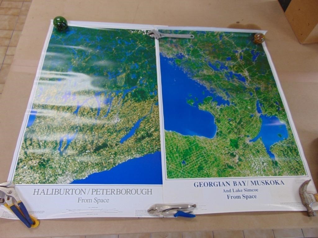 (2) The Earth As Art Local Area Posters 39" X 25",