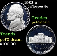 Proof 1983-s Jefferson Nickel 5c Graded pr70 dcam