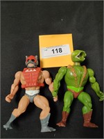2 1980s He-Man action figures