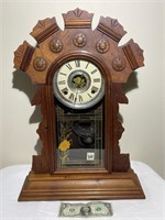 Antique Gingerbread Clockwith Key& Pendulum