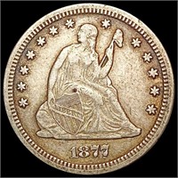 1877-CC Seated Liberty Quarter CLOSELY