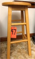 Oak bar stool 12 1/2"  x 2 ft.tall