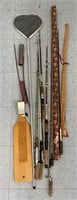 Assorted Fishing Poles & Pole Holders