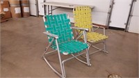 (2) Folding Rocking Lawn Chairs