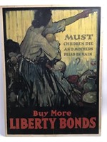 1918 WWI Liberty Bonds Poster Mounted