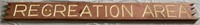 Recreation Area Carved Wood Sign