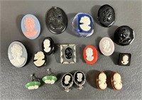 Assorted Cameo Brooch, Pendant and Earrings