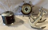 Vintage nautical lot w/ barometer.