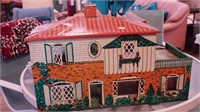 Metal dollhouse with plastic furniture by Ideal,