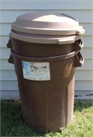 Pair of Rubbermaid Trash Cans
