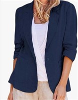 New (Size L) Womens Cotton Linen Blazers Casual