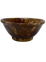Antique Spongeware Ceramic Mixing Bowl
