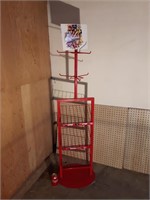 Red metal candy rack