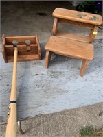 Jim Aspy crafted stool & bat holder