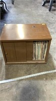 Record cabinet with records