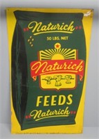 Metal Naturich feed sign. Measures: 30" H x