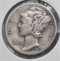 1945 P  Mercury Dime