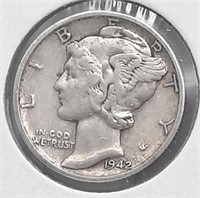 1942 P  Mercury Dime