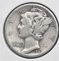 1941 S  Mercury Dime