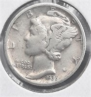 1936 P  Mercury Dime