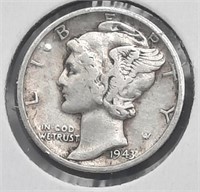 1943 P  Mercury Dime