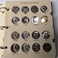 61 KENNEDY HALF DOLLARS WITH BOOK