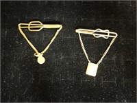 Vintage Tie Bars with Chains