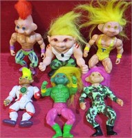 Strange Lot 6 Muscular Troll Doll Action Figures