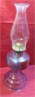 Large Vintage Glass Oil Lamp Old Lighting